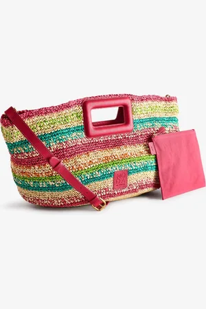 Moda In Pelle Sorrento Striped Raffia Sac cabas BagUn an