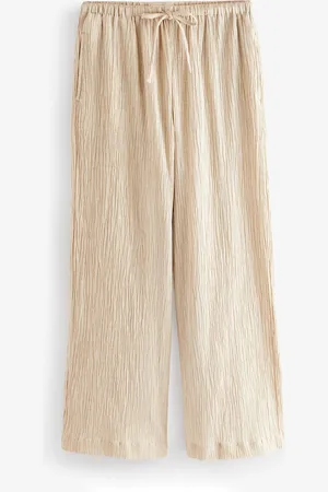Next Wide Leg Textured Trousers with Linen48 L
