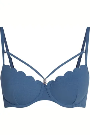 Hunkemöller Scallop Padded Underwired Black Bikini Top36 D