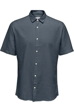 Only & Sons Slim Fit Short Sleeve Linen Blend ShirtTrès très grand