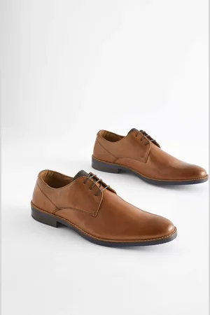 Next Chaussures Derby en cuir avec semelle contrastante bleu marine