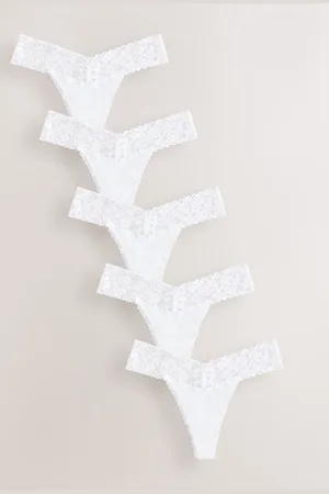 Next Floral Print Lace Knickers 5 Pack