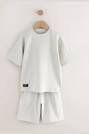 Next Textured Short Sleeve 100% Cotton T-Shirt and Shorts Set (3-16yrs)98104cm