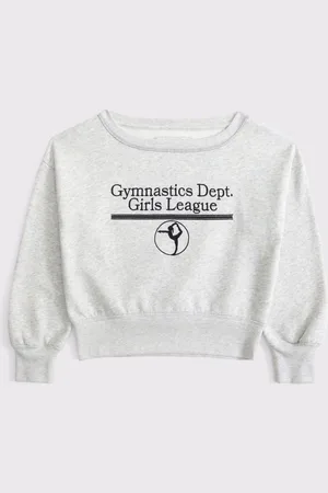 Abercrombie & Fitch Off Shoulder Graphic Jersey Sweatshirt17années