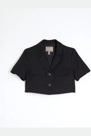 River Island Petite 100% Cotton Short Sleeve Cropped Jacket6 XS