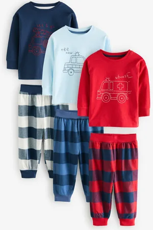 Next Check Woven Bottom 100% Cotton Pyjamas 3 Pack (9mths-8yrs)6 - 7 ans (116 - 122cm)