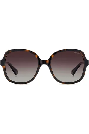 Polaroid Brown Square Sunglasses With Jewel Embellishmentun
