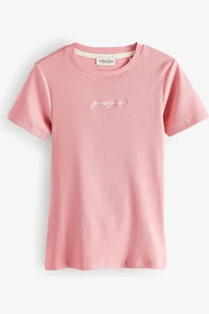 Guess Slim Fit 100% Cotton Ribbed Logo Cropped Baby T-ShirtS