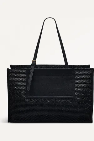 Radley Large The Burlington Raffia Open Top Black Tote Bagun