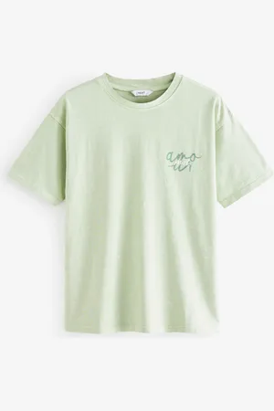 Next Acid Wash Longline Graphic Slogan 100% Cotton T-shirtXS