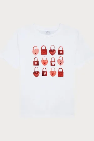 Paul Smith 100% Organic Cotton Heart Padlock Graphic White T-Shirtxlarge