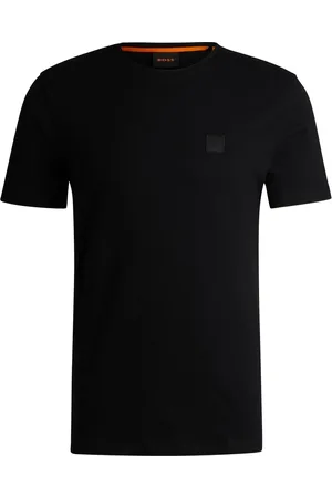 HUGO BOSS T-shirt en jersey 100% coton, coupe décontractée, avec patch du logo des TalesS