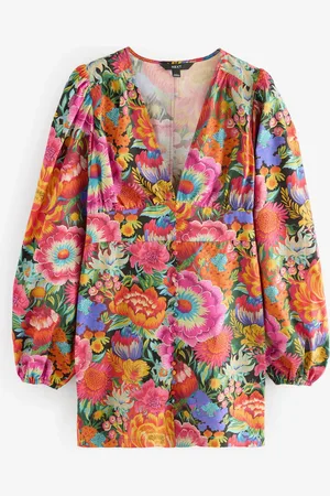 Next 100% coton Manches longues Mini robe taille à manches blouson38