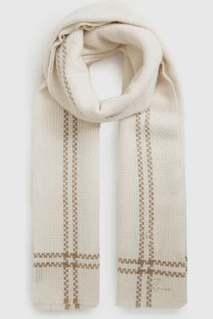 Reiss Écharpe à franges en laine et cachemire LianaUn an