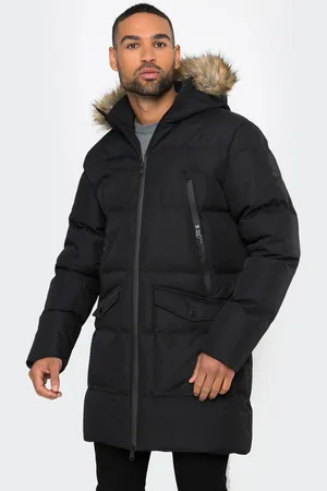 Threadbare Manteau parka imperméable à capuche longue et matelassée XL