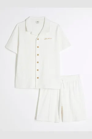 River Island Garçons Ensemble Chemise Revere texturé110116cm