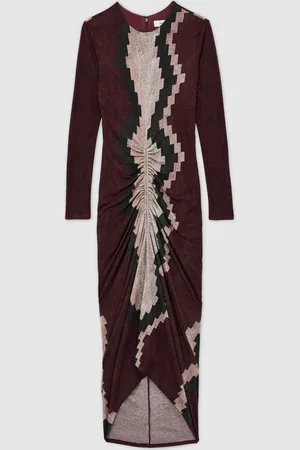 Reiss Robe mi-longue Georgia en jersey froncé imprimé38