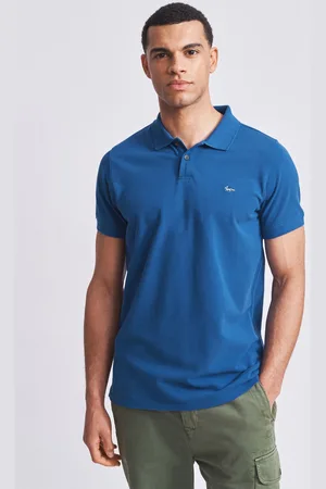 Aubin Blue Marcel Pique 100% Cotton Polo ShirtL