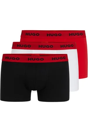 HUGO BOSS Logo-Waistband Extensible Cotton Trunks 3 LotXXL