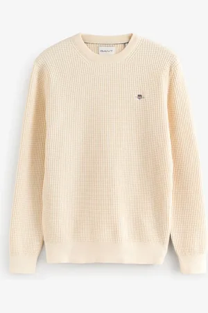 GANT 100% Cotton Textured Crew Neck JumperMédium