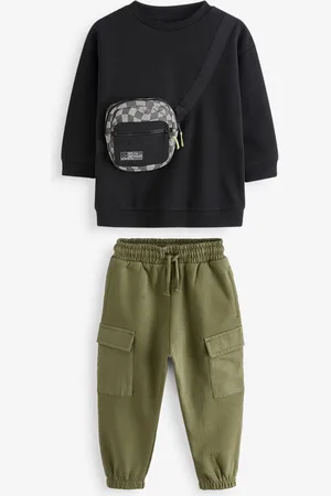 Next Ensemble sweat et jogging Utility Bumbag à col ras du cou en coton 100% (3mths-7yrs)9 - Mois 12 (74 - 80cm)