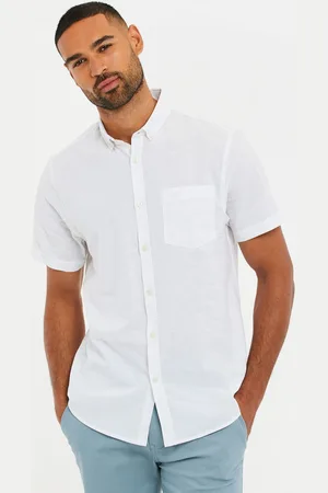 Threadbare Chemise en lin mélangé à manches courtesXXL