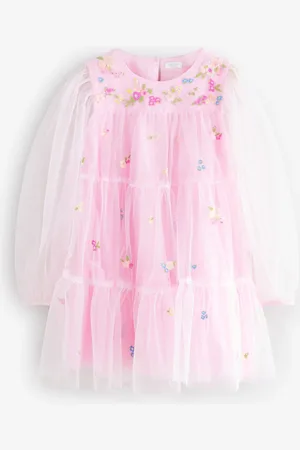 Next Long Sleeve Mesh Party Dress (3-16yrs)14 ans (164cm)