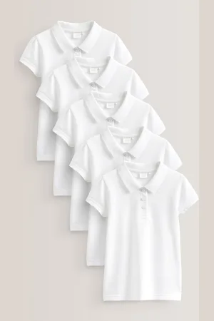 Next 100% Coton Manches courtes Polos 5 Lot (3-16ans)11 ans (146cm)