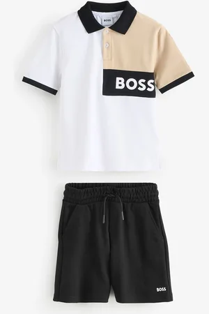 HUGO BOSS Logo Colourblock Polo Shirt and Short Set116122cm