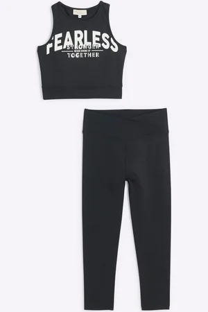 River Island Girls Active 100% Cotton Crop Top and Leggings Set11 - 12 ans (146 - 152cm)
