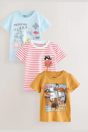 Next Short Sleeve Appliqué 100% Cotton T-Shirts 3 Pack (3mths-7yrs)110116cm