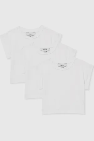 Reiss Terry 3 Pack Cotton-Jersey Cropped T-Shirt 3 Pack10-11 Années