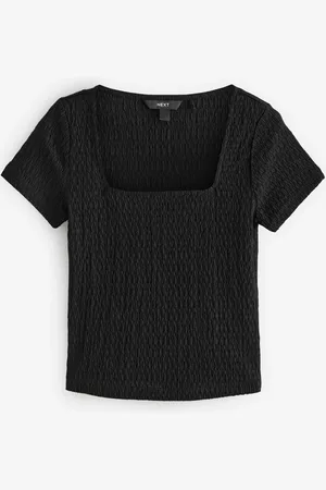 Next T-shirt texturé à col carré et manches courtes48