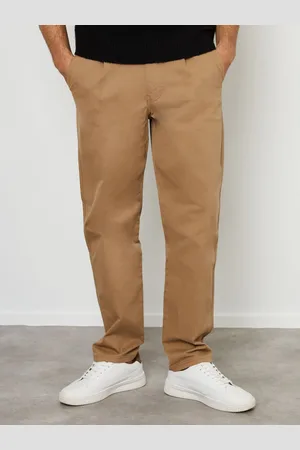 Threadbare Coton Coupe droite Plissé Pantalon chino Avec Extensible30