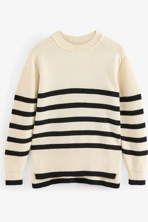 Baukjen Cream Fleur Striped Wool Blend Jumper (Pull en laine mélangée rayée)40