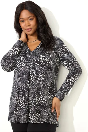 Live Unlimited London Abstract Pleat Front Jersey Top42