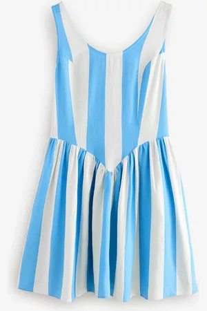 Next Mini robe Sans manches Col ras du cou avec lin