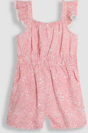 JoJo Maman Bébé Ruffle Shoulder Woven Playsuit8086cm