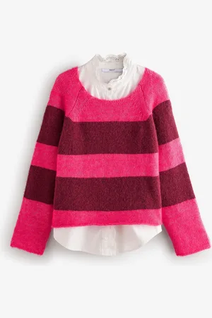 Next Supersoft Layer 100% Cotton Jumper with Gem Button ShirtXL Regular