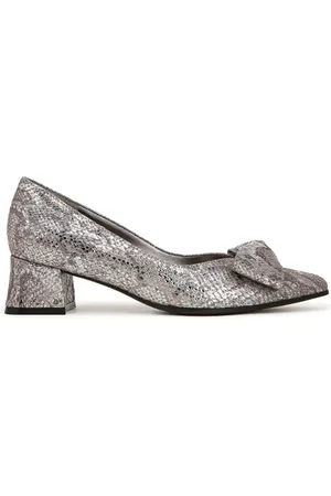 Naturalizer Wide Fit Silver Mavis Block Heel Court Shoeseu38
