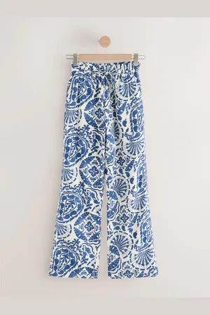 Next Pantalon Blend lin large à taille nouée52