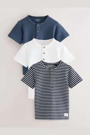 Next Lot de 3 t-shirts Henley texturés à manches courtes (3mois7ans)5 - 6 ans (110 - 116cm)