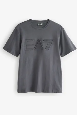 EA7 T-shirt Emporio Armani à logo texturé 100% cotonGrand