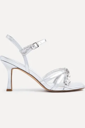 Linzi Eva Diamante Heeled Sandals With Wrap Around Ankle Strap (Sandales à talons avec sangle de cheville enveloppante)