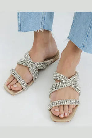 River Island Embellished Twist Flat Sandalseu38