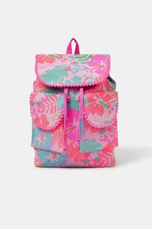 Accessorize Girls Tropical Print Canvas Backpackun