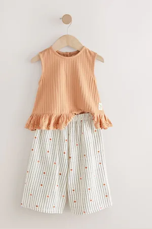 Next Débardeur à volants 100% coton et legging large (3mois-7ans)104110cm