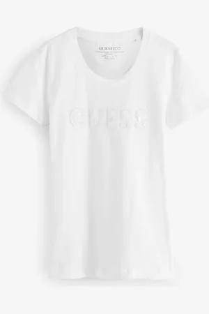 Guess Sequin Short Sleeve Logo T-Shirtlarge