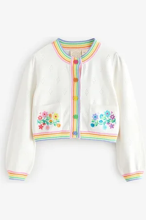 Little Bird Cardigan Fleuri à Pointelle brodée 100% coton8692cm