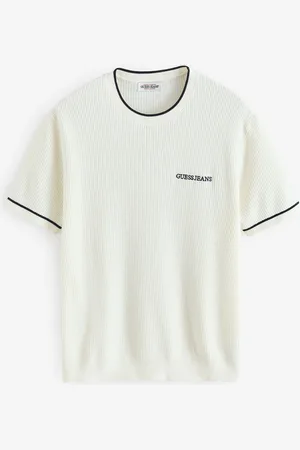 Guess Embroidered Logo Short Sleeve Knit 100% Cotton T-ShirtMédium